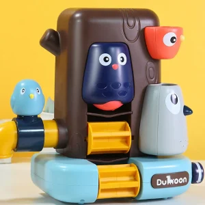 Jouet éducatif arbre interactif pour enfants – Maison d’oiseaux, jeu d’eau et d’adresse