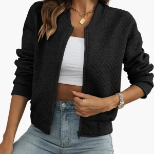 Blouson Bomber Matelassé Tendance Femme Style Urbain Décontracté