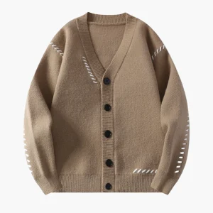 Cardigan boutonné homme style décontracté chic, idéal pour l’automne et l'hiver