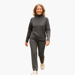 Ensemble Femme Pull Col Roulé et Pantalon Style Décontracté Élégant