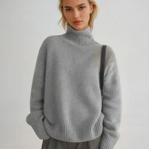 Pull à col roulé ample style coréen pour femme – Mode automne/hiver chic et décontractée