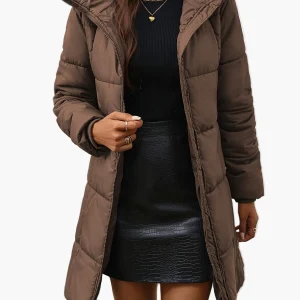 Manteau doudoune mi-longue femme style urbain pour l'hiver