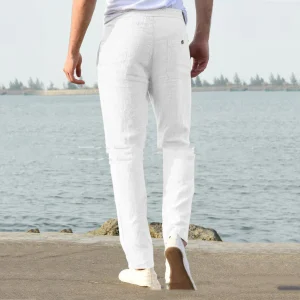 Pantalon décontracté homme à taille élastique style bord de mer