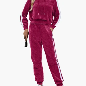 Survêtement décontracté femme à capuche style sport pour l'automne et l'hiver