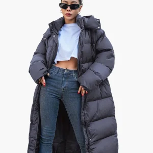 Doudoune Longue Élégante Femme Style Urbain Hiver