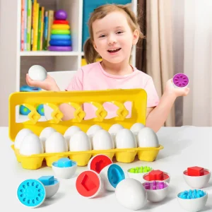 Jeu Éducatif Œufs de Tri – Formes & Chiffres pour Enfants