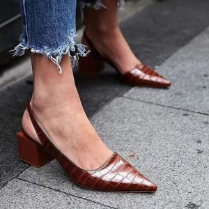 Chaussures à talon carré pour femme, style décontracté, bout pointu, élégantes pour la vie quotidienne et le bureau