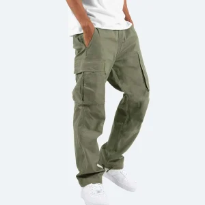 Pantalon cargo homme coupe droite style urbain et fonctionnel