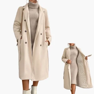 Manteau long élégant pour femme style urbain automne hiver