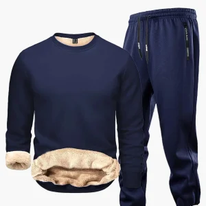 Ensemble survêtement homme style décontracté chaud doublé polaire pour automne/hiver