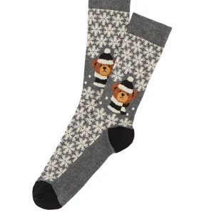 Chaussettes Teddy de Noel - Grey