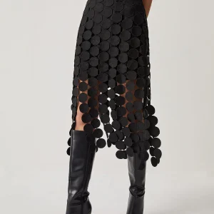 Amanda – Jupe Double Épaisseur avec Cercles Découpés au Laser