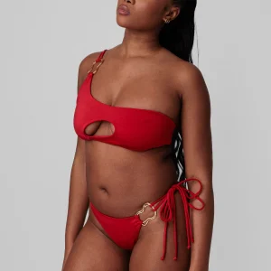 Arista Asymétrique bandeau Hibiscus (Rouge)