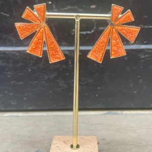 Boucles d'oreilles oranges géométriques