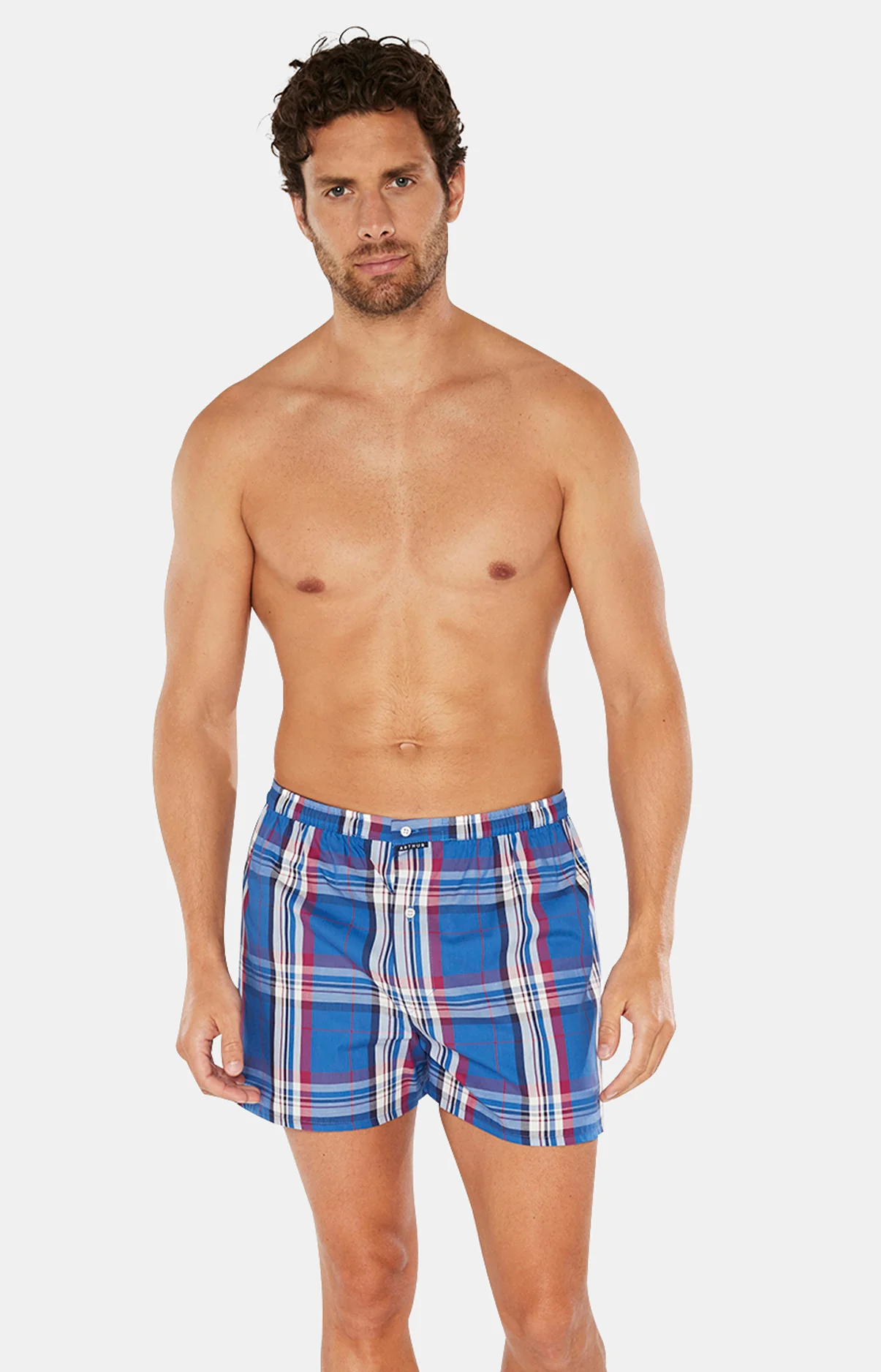 Caleçon classique - Carreaux Indigo