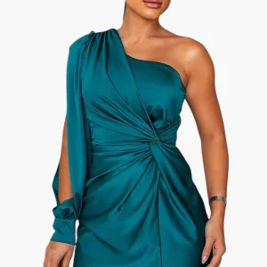 Robe de soirée élégante femme style asymétrique une épaule pour événements et cérémonies