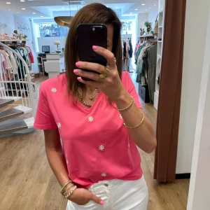 TSHIRT MARGUERITE FUSHIA