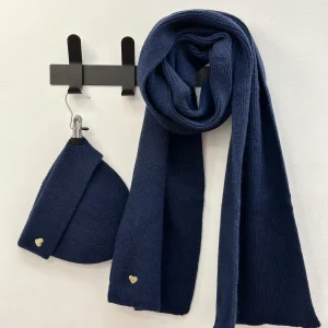 ENSEMBLE ECHARPE ET BONNET MARINE