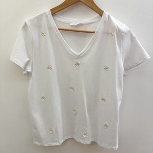 TSHIRT MARGUERITE BLANC FEMME