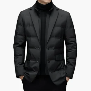 Blazer Matelassé Homme Élégant Style Urbain pour Affaires et Loisirs