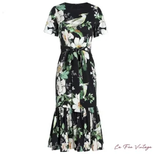 Robe Années 40 Imprimé Fleurs
