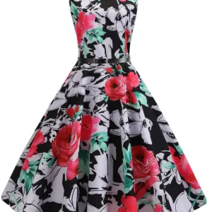 Robe de soirée fleurie | Style Trapèze Année 60