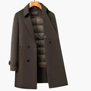 Manteau Classique à Double Boutonnage pour Homme Style Élégant d'Hiver