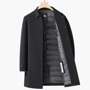 Manteau mi-long élégant pour homme coupe-vent style urbain affaires