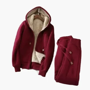 Ensemble Survêtement Femme Style Urbain Chaud à Capuche pour Hiver et Loisirs