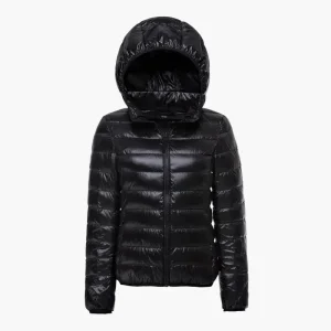 Veste doudoune à capuche pour femme, style urbain léger et chaud, idéale pour l'hiver
