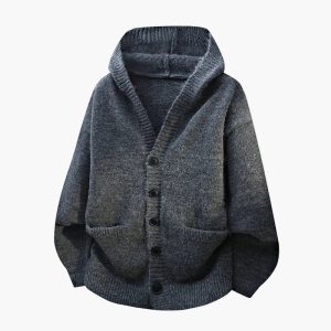 Cardigan à capuche pour homme style décontracté automne hiver