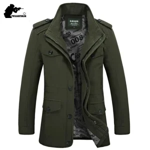 Veste militaire décontractée pour homme style urbain – Manteau automne/hiver élégant