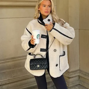 Veste Surdimensionnée Femme Style Urbain Élégant pour Automne et Hiver