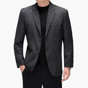 Veste de costume homme à carreaux élégante pour affaires et occasions formelles