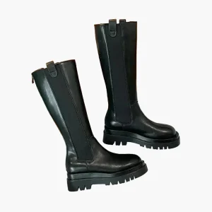 Bottes hautes à semelle épaisse style Chelsea pour femme - Look urbain tendance