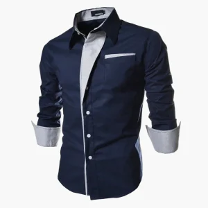Chemise élégante habillée pour homme à manches longues style moderne
