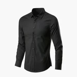 Chemise habillée homme manches longues coupe ajustée pour bureau et occasions formelles