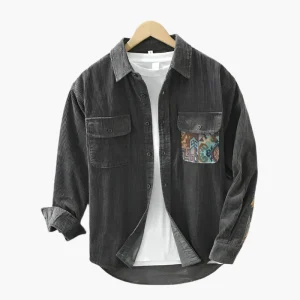 Chemise à côtes style décontracté pour homme – Mode urbaine et élégante