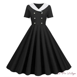 Robe Noir Et Blanc style Pin Up