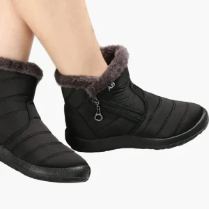 Bottes d'hiver imperméables pour femme style décontracté avec doublure chaude et fermeture éclair