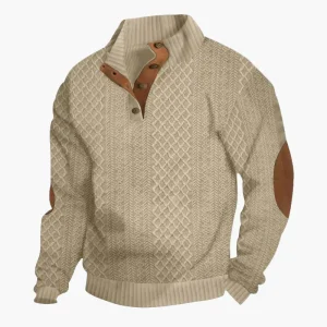 Pull élégant pour homme à col montant style classique – Idéal pour l'automne et l'hiver