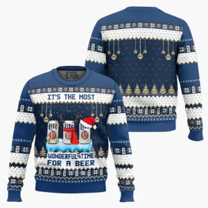 Pull de Noël homme style ugly sweater humour bière, fête et détente