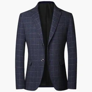 Veste Blazer Homme Élégant Style Carreaux Pour Affaires et Occasions Formelles