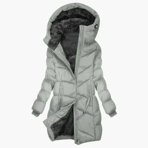 Manteau d'hiver long femme à capuche style doudoune coupe-vent élégant