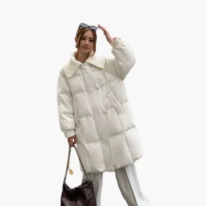 Manteau Doudoune Longue Femme Style Décontracté Urbain Hiver Chaud