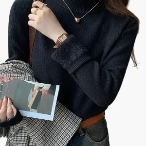 Pull Col Roulé Femme Élégant Style Décontracté pour Automne et Hiver