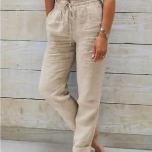 Jessie – Pantalon en Coton-Taille Haute d'Été pour Femmes