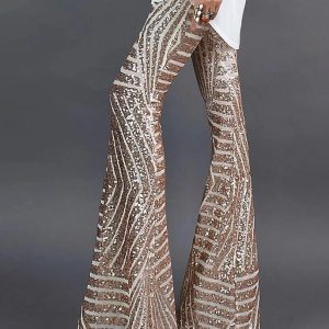 Fiona – Pantalon Évasé à Paillettes