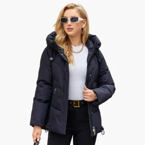 Veste d'hiver matelassée à capuche pour femme, style urbain et moderne