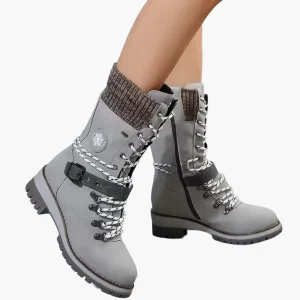 Bottes d’hiver montantes pour femme style randonnée urbaine